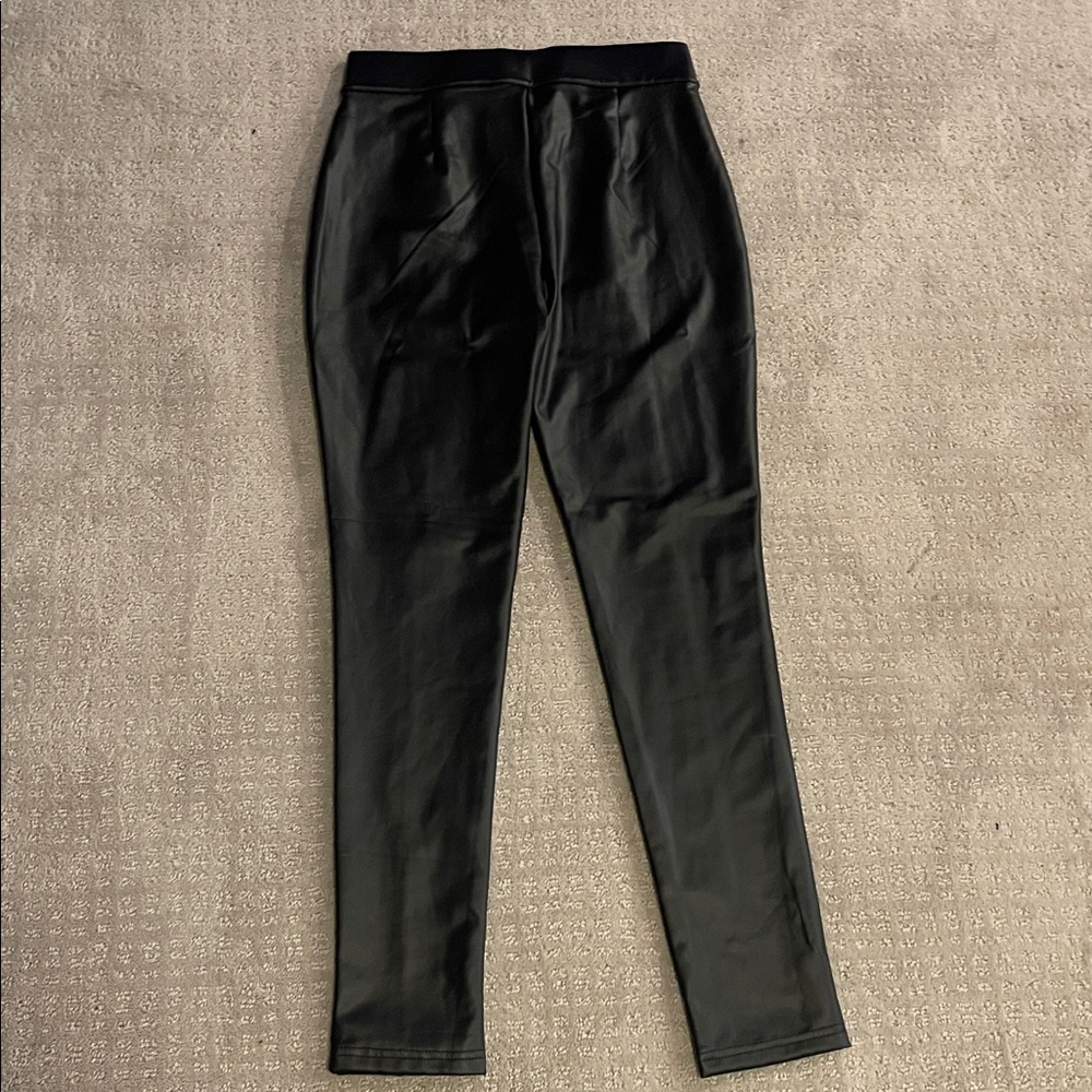 BBJ Los Angeles medium pleather pull on stretchy pants skinny black - Picture 6 of 6